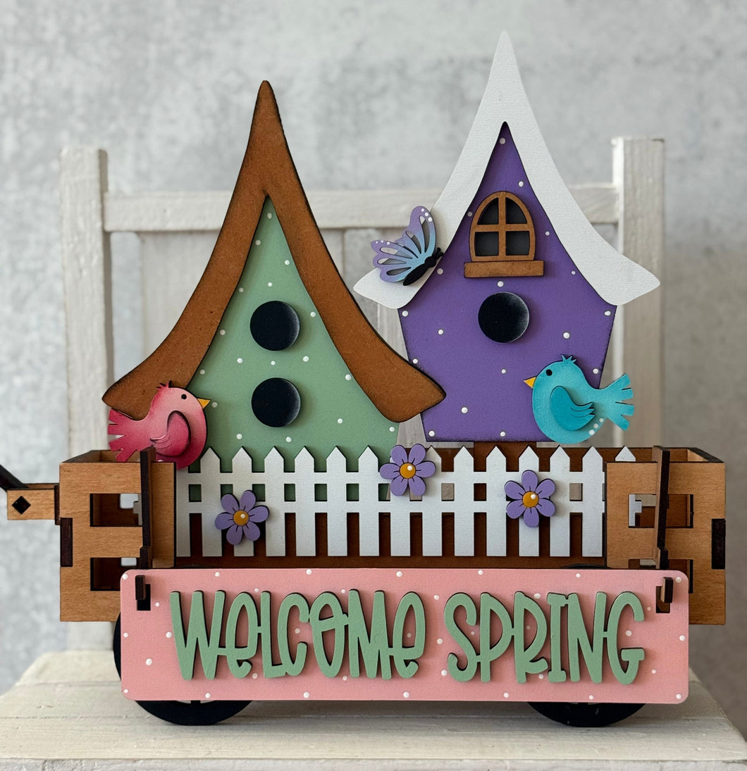 Shelf Sitter or Wagon Insert Welcome Spring