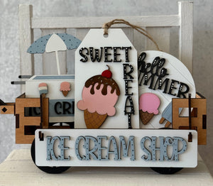 Shelf Sitter or Wagon Insert Ice Cream Shop
