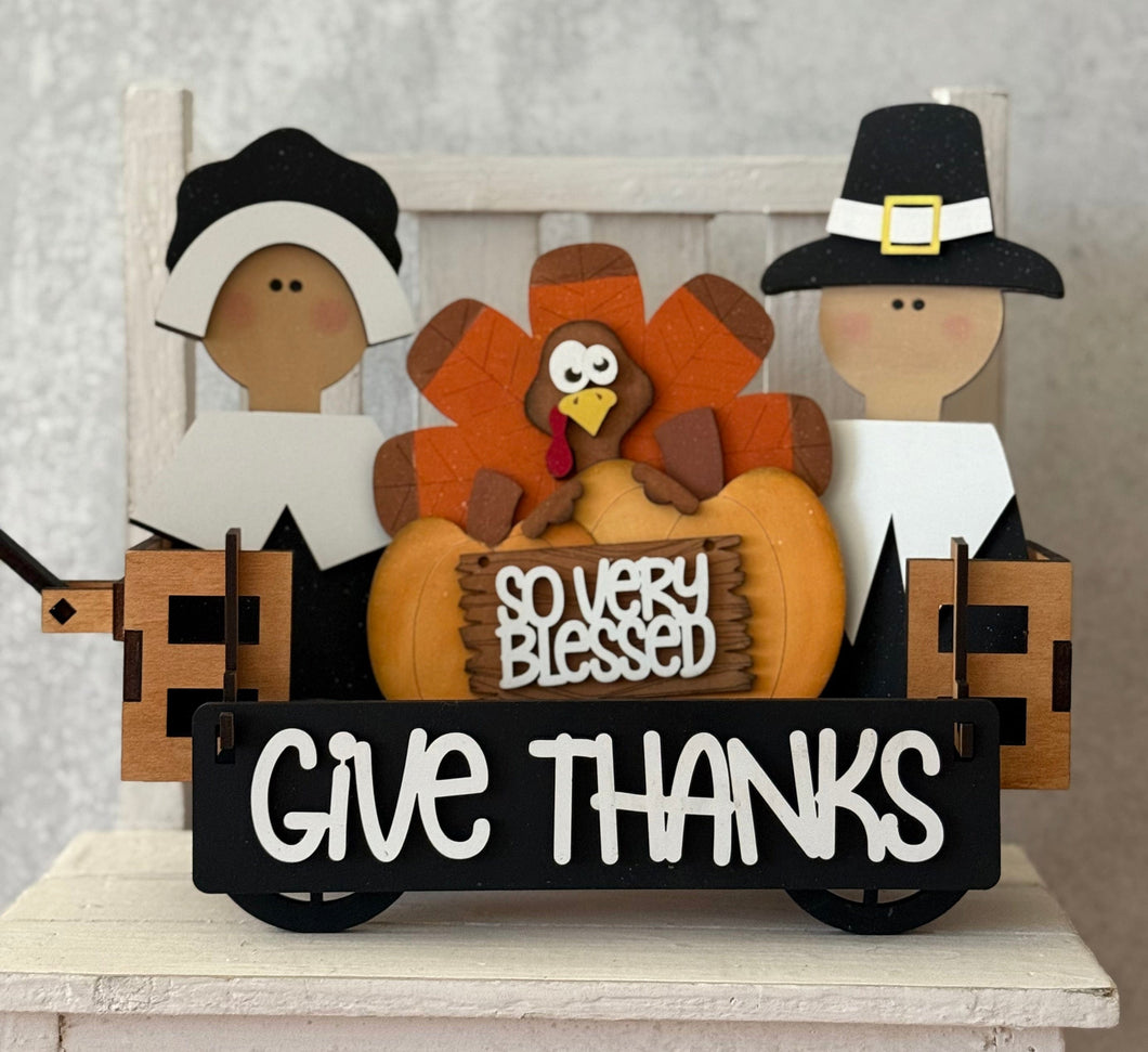 Shelf Sitter or Wagon Insert Give Thanks