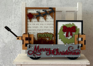 Shelf Sitter or Wagon Insert Merry Christmas