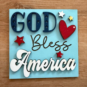 Inserts For Interchangeable / 4th Of July/God Bless America