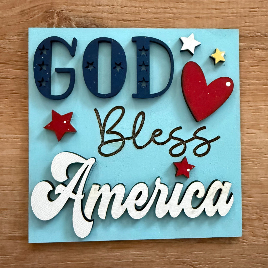 Inserts For Interchangeable / 4th Of July/God Bless America