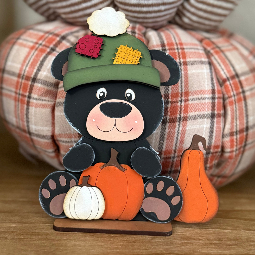 Fall Bear with Pumpkins