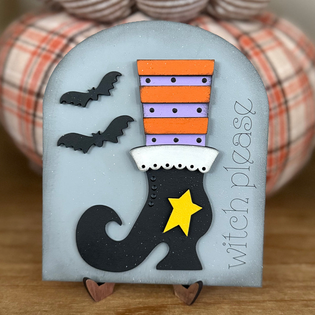 Small Arched Signs / Halloween/ Witch Boot