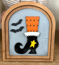 Load image into Gallery viewer, Small Arched Signs / Halloween/ Witch Boot
