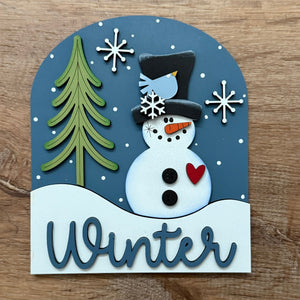 Small Arched Signs / Winter/ Snowman