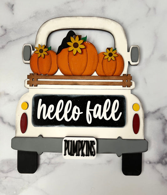 Truck or Bread Board Insert Hello Fall